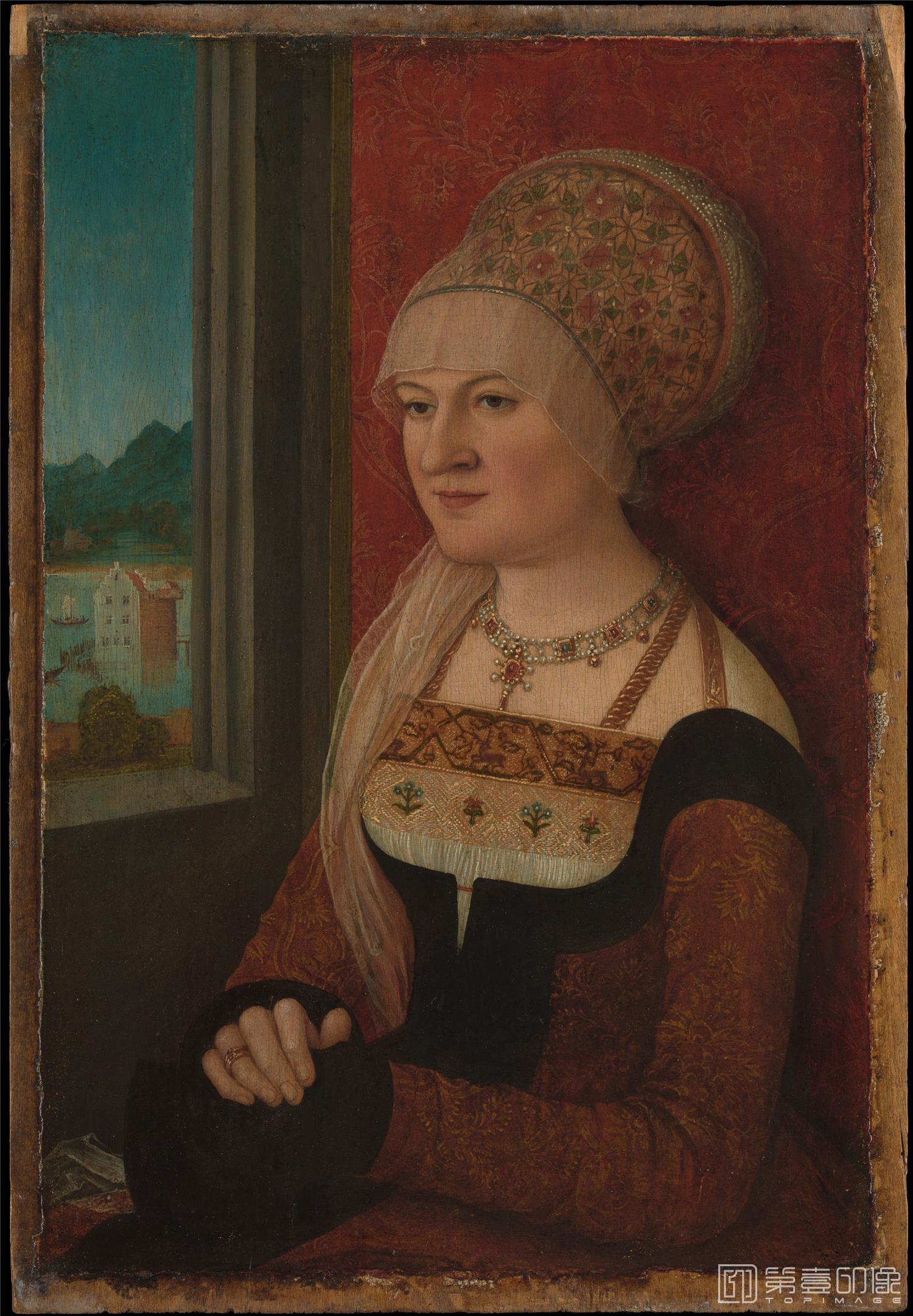 油画-美国纽约大都会美术馆油画藏画-Bernhard StrigelPortrait of a Woman-0282